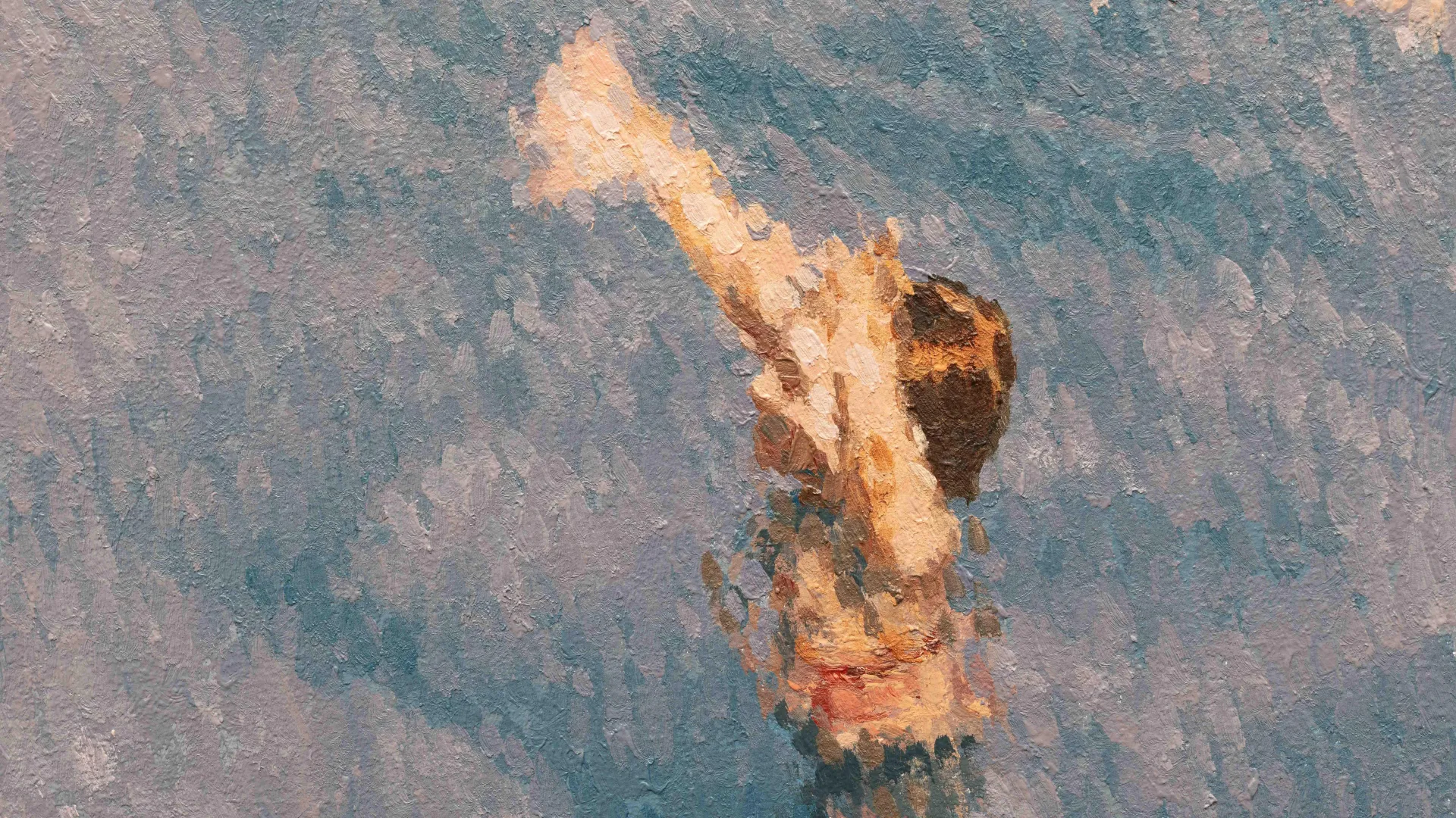 Madeleine Peters, Untitled #1, from the series Catherine's Handstand (detail), 2022. Oil on board, 15 x 11cm.