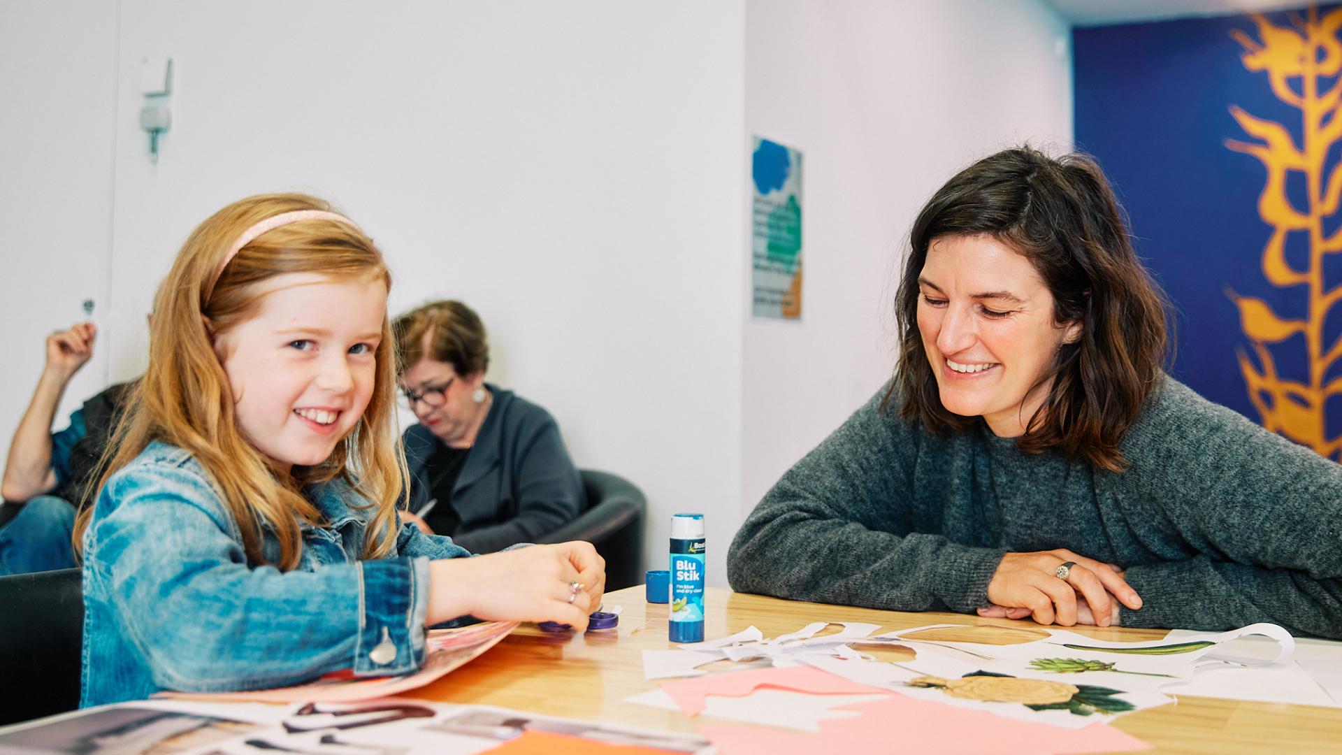 Sinéad Murphy with a young workshop attendee