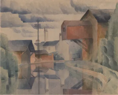 Hector Gilliland, Study of Old Mill, Warwickshire, 1953, 38.7 x 48.0 cm