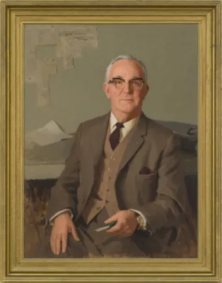 Rex Bramleigh, David Fletcher Jones, c. 1964, oil on canvas laid on board, 102.0 x 76.4cm