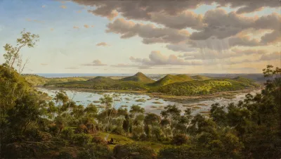 Eugene von Guérard, Tower Hill, 1855, oil on canvas, 69.0 x 122.0 cm 