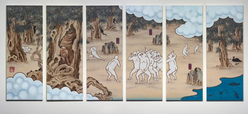 Guan Wei, A Mysterious Land No. 8, 2007, synthetic polymer paint on canvas, 130.0 x 330.0 cm