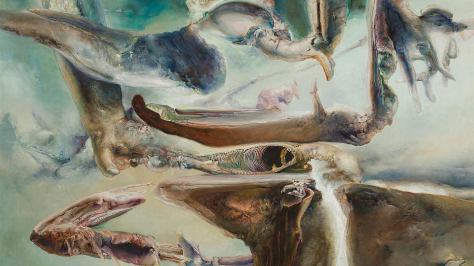 James Gleeson, Sky Divisions Gathering, oil on canvas
