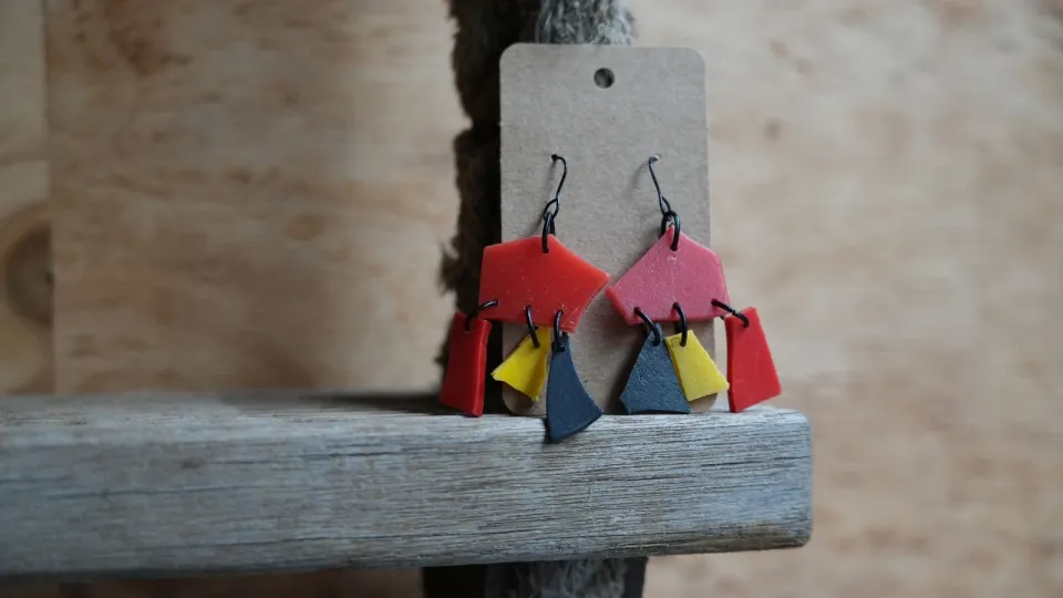 beach plastic earrings