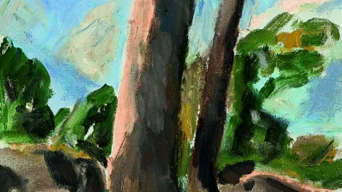 William Frater, Landscape, n.d, oil on board, 61.2 x 46.2 cm. WAG Collection. Presented by Dr and Mrs Clem Christesen through the Australian Government's Cultural Gifts Program, 1991.