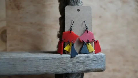 beach plastic earrings
