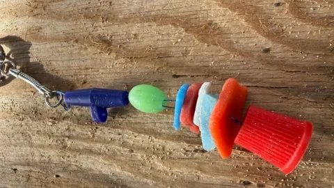 beach plastic keyring